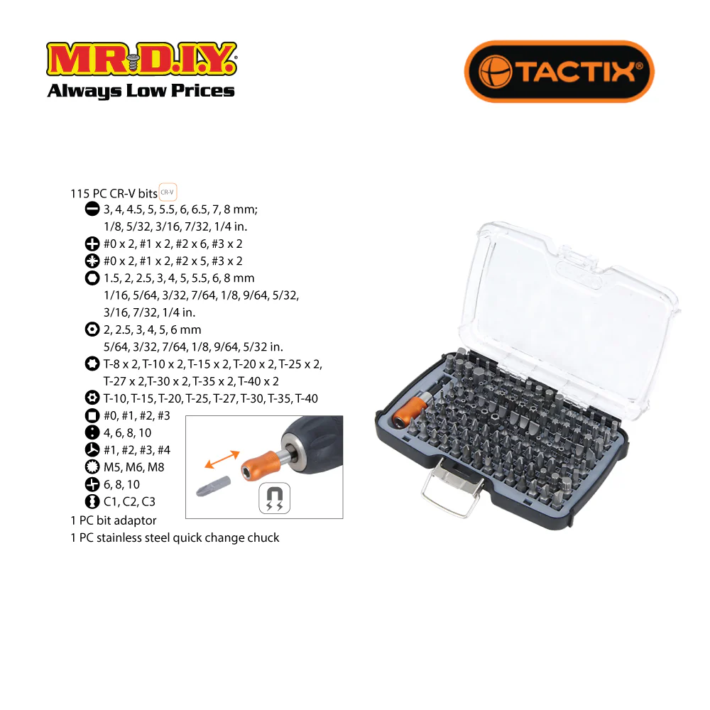 TACTIX Quick Change Driving Bit Set (61 pieces) - Image 2