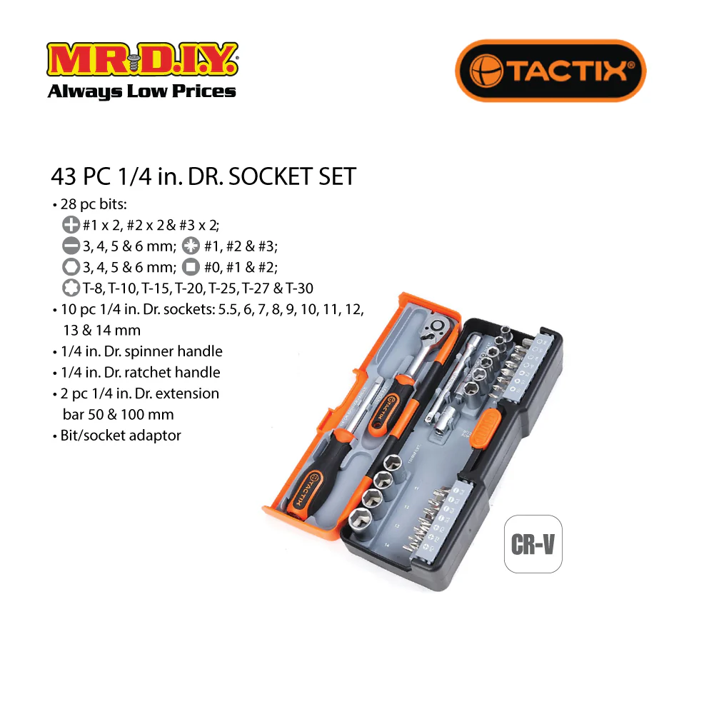 TACTIX Ratchet Driver & Bits Set (43 pieces) - Image 7