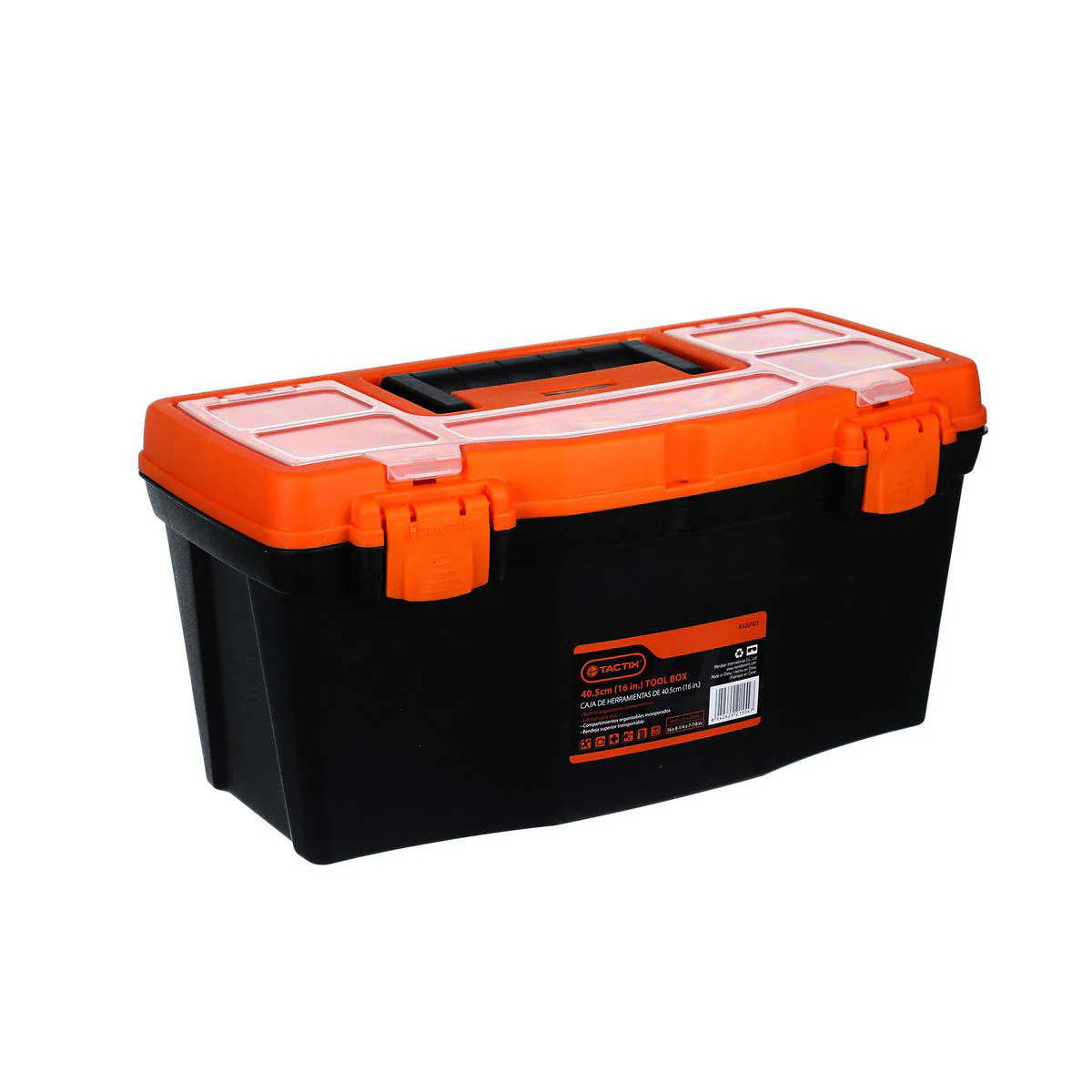TACTIX Rectangular Plastic Storage Tool Box (40.5cm) - Image 5