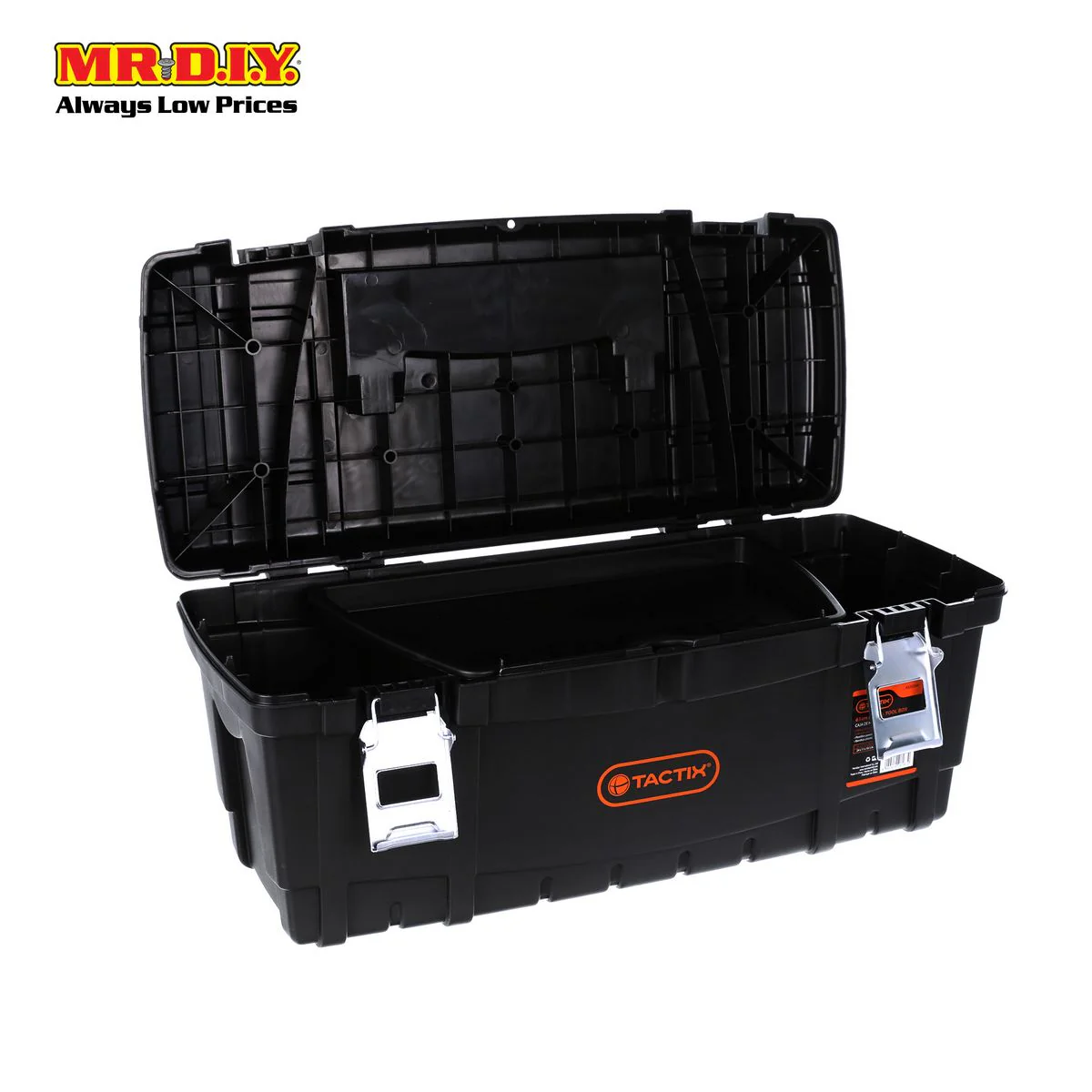 TACTIX Rectangular Plastic Storage Tool Box (61cm) - Image 2