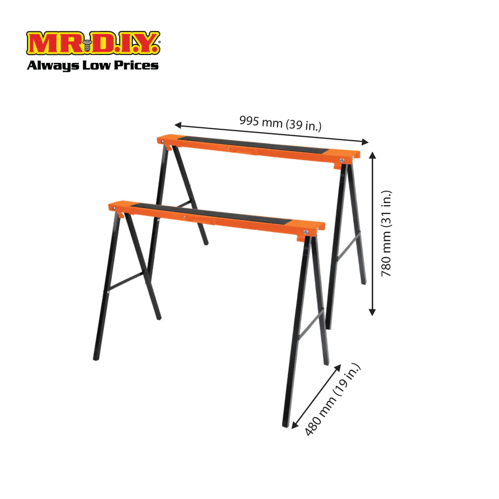 TACTIX Saw Horse Set (2 pieces) (995 x 480 x 780mm) - Image 2