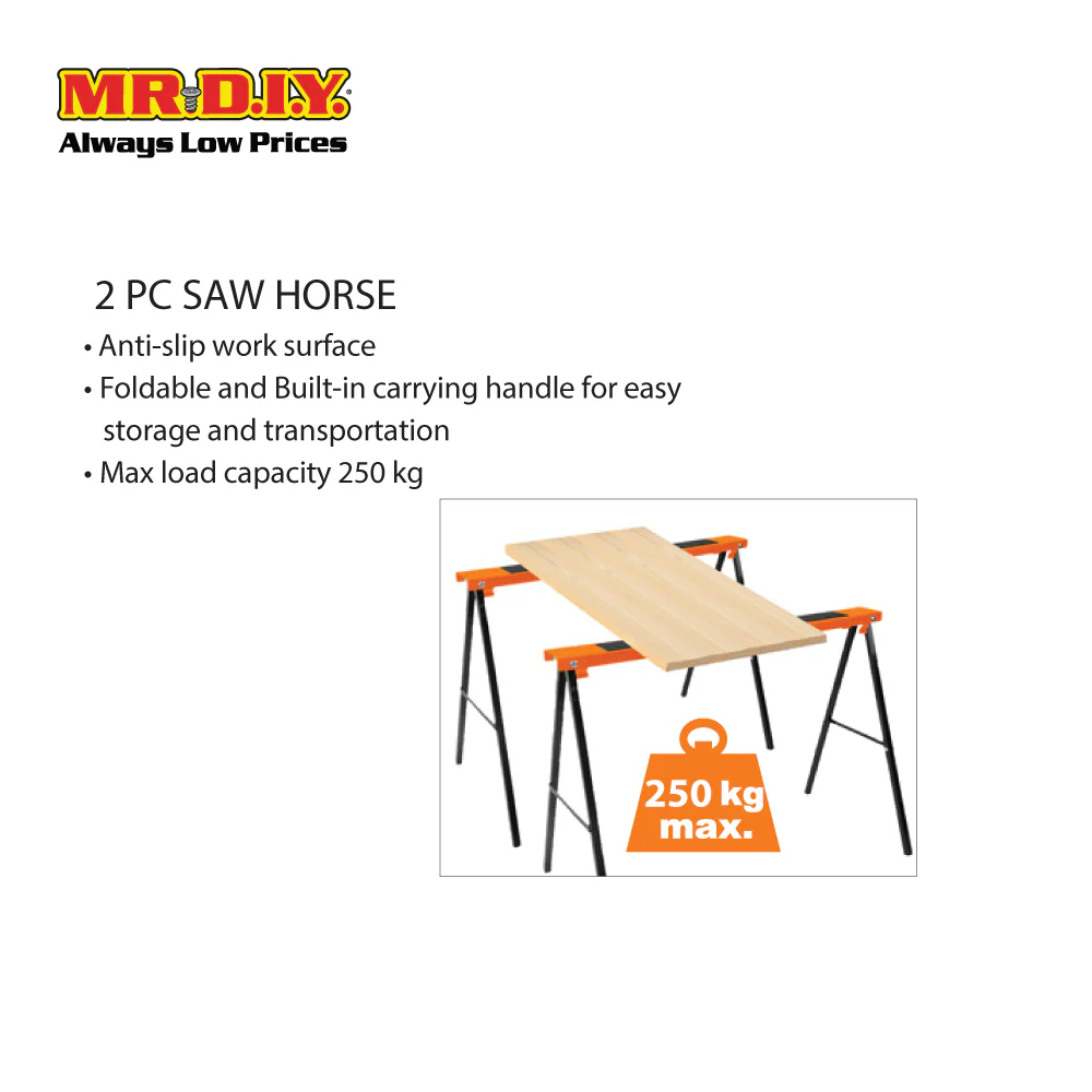 TACTIX Saw Horse Set (2 pieces) (995 x 480 x 780mm) - Image 3