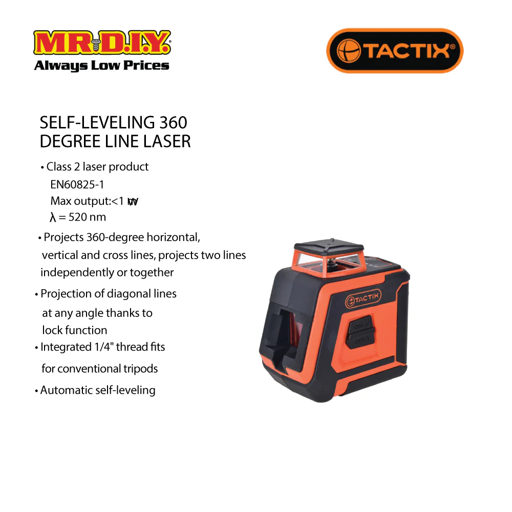 TACTIX Self-Leveling 360 Degree Line Laser - Image 3