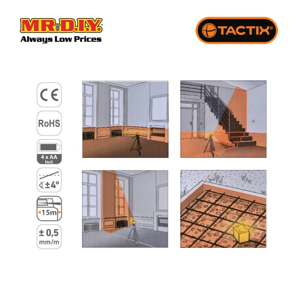 TACTIX Self-Leveling Cross Line Laser - Image 2