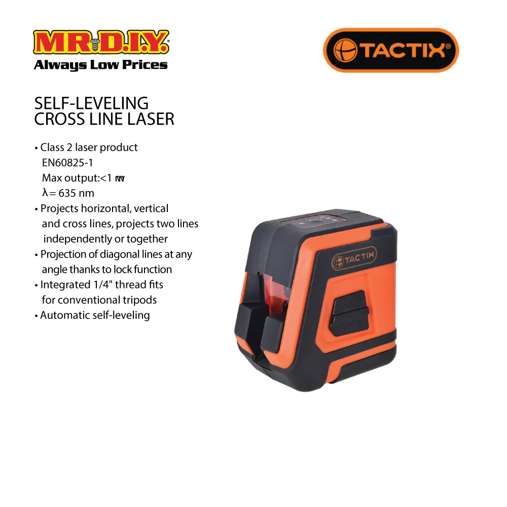 TACTIX Self-Leveling Cross Line Laser - Image 4