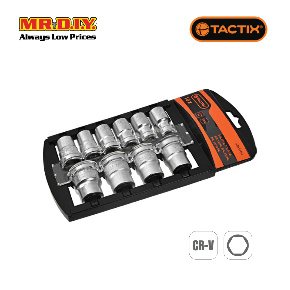 TACTIX Socket Set (10 pieces x 1/4 Inch) - Image 3