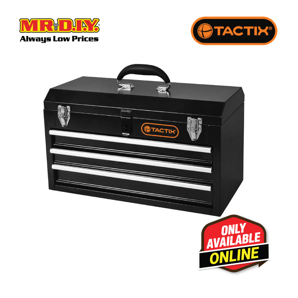 TACTIX Steel Portable Tool Chest 3 Drawer (52cm) - Image 2