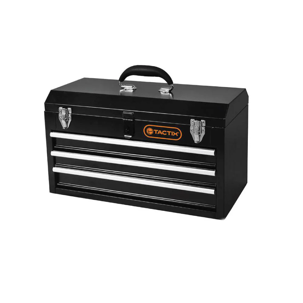 TACTIX Steel Portable Tool Chest 3 Drawer (52cm) - Image 5