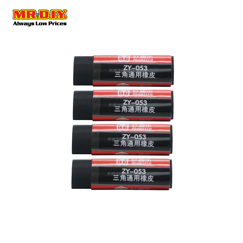 (MR.DIY) MOKEELO Triangular Multi-purpose Black Eraser Set - ZY053 (1.5cm x 5cm) - Image 7