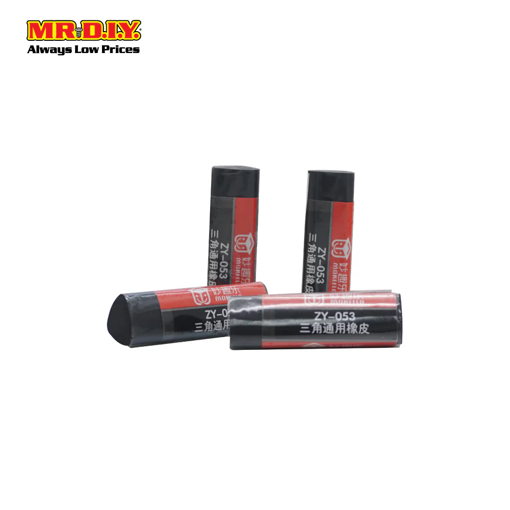 (MR.DIY) MOKEELO Triangular Multi-purpose Black Eraser Set - ZY053 (1.5cm x 5cm) - Image 8