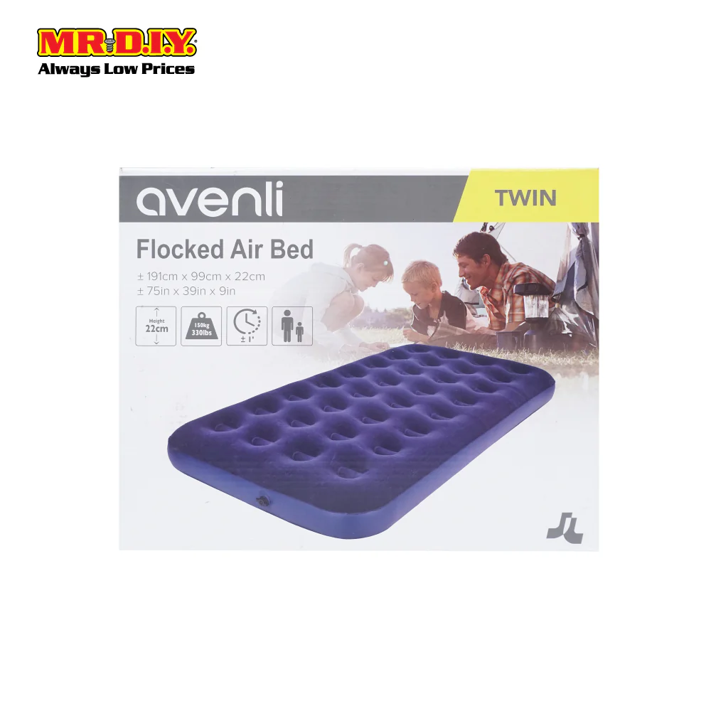 (MR.DIY) AVENLI Twin Flocked Inflatable Indoor Outdoor Air Bed (191cm x 99cm x 22cm) - Image 3