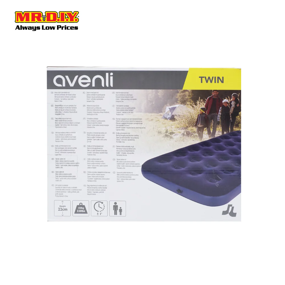 (MR.DIY) AVENLI Twin Flocked Inflatable Indoor Outdoor Air Bed (191cm x 99cm x 22cm) - Image 4