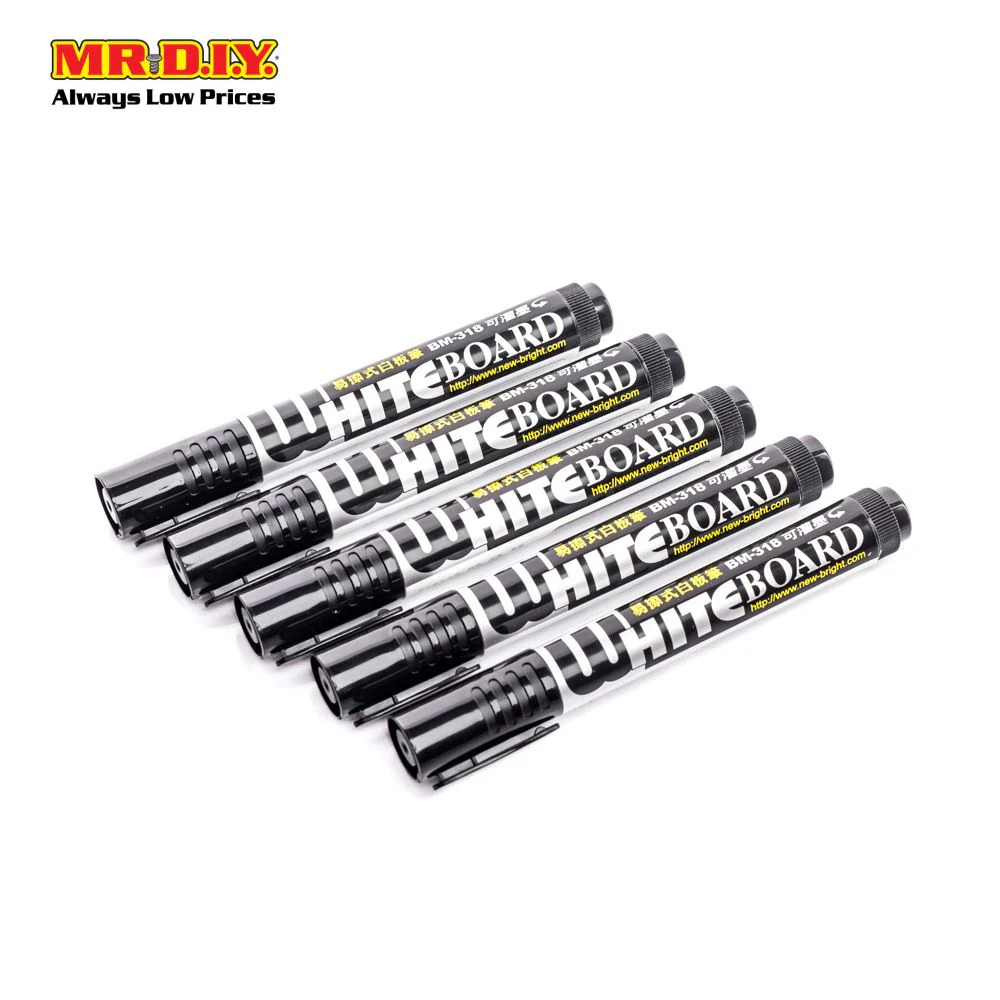 Tyno Whiteboard Marker Black (5pc) - Image 4
