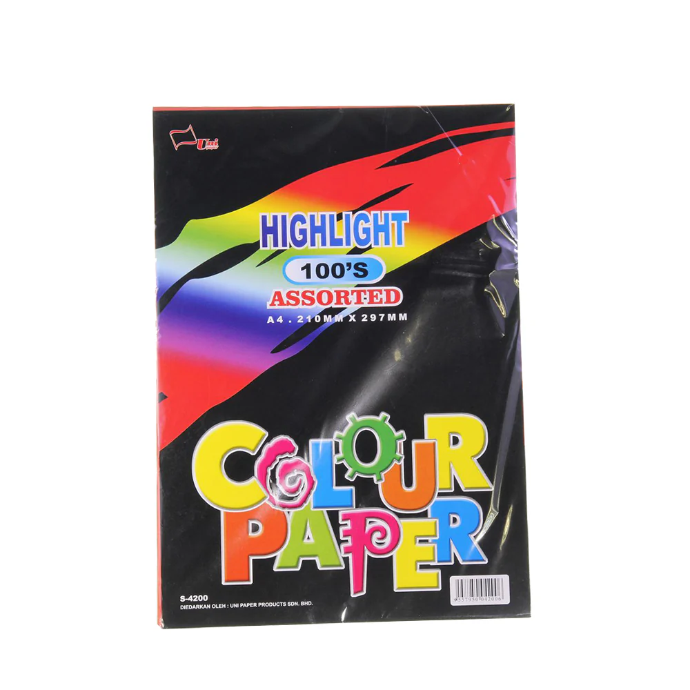 UNI PAPER A4 Highlight Assorted Colour Paper 80gsm S-4200 (100's) - Image 4