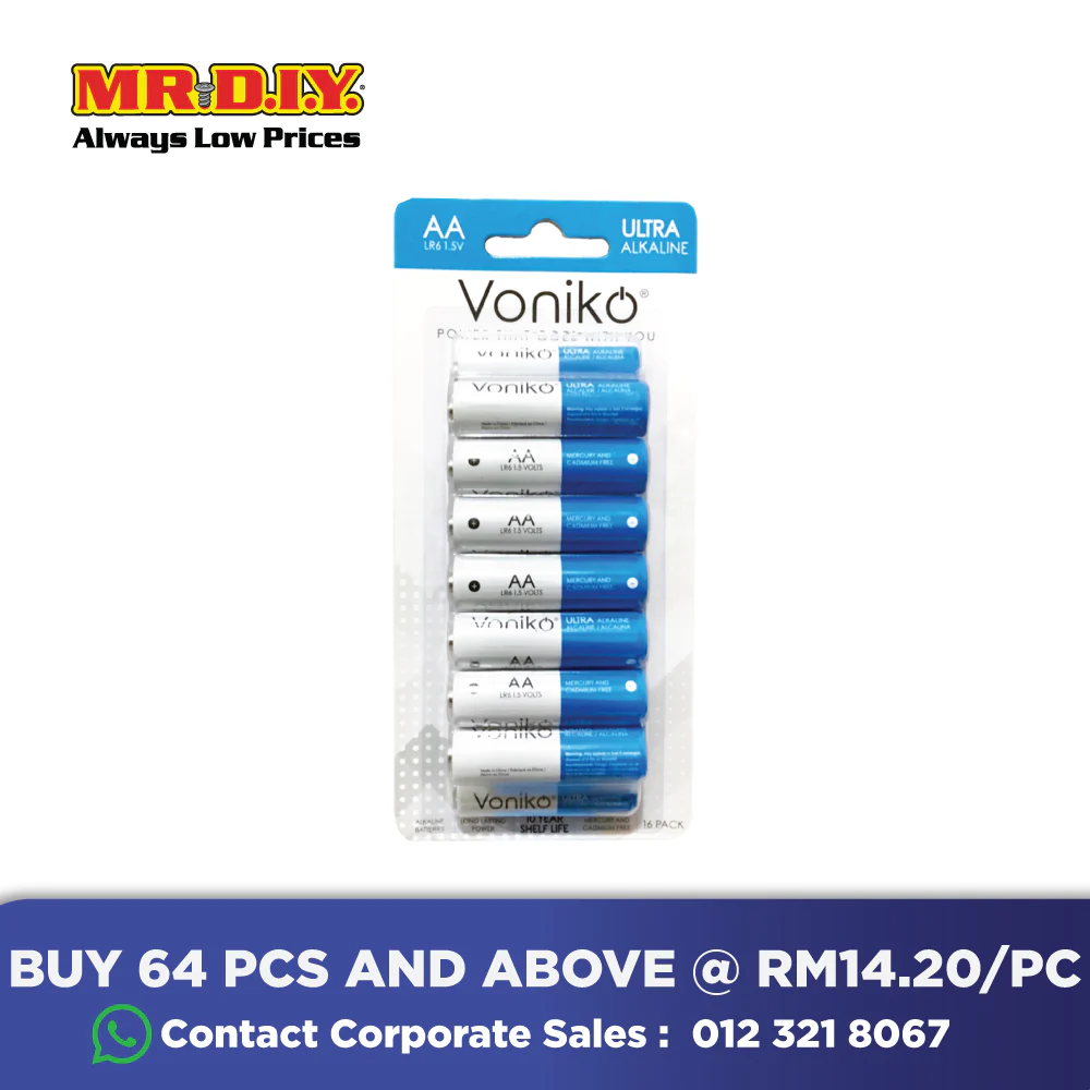 VONIKO Battery LR6 1.5V AA Ultra Alkaline (16pcs) - Image 2