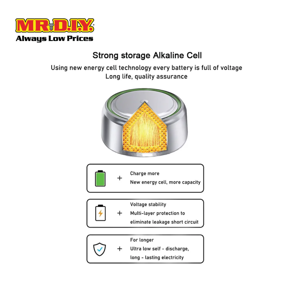 VONIKO Button Cell Alkaline Battery LR1130 AG10 1.5V (5pcs) - Image 4