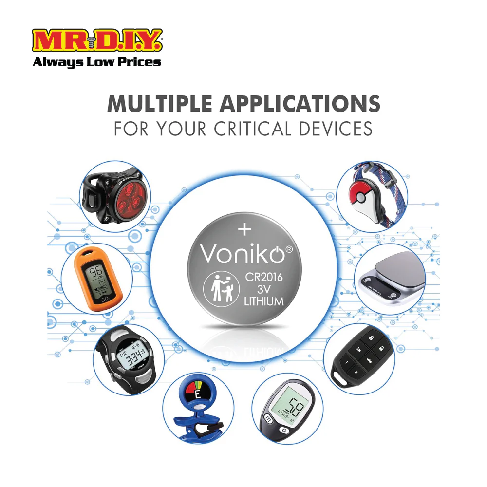 VONIKO Button Lithium Cell Battery CR2032 3V Car Remote Watch Calculator Battery (5pcs) - Image 3