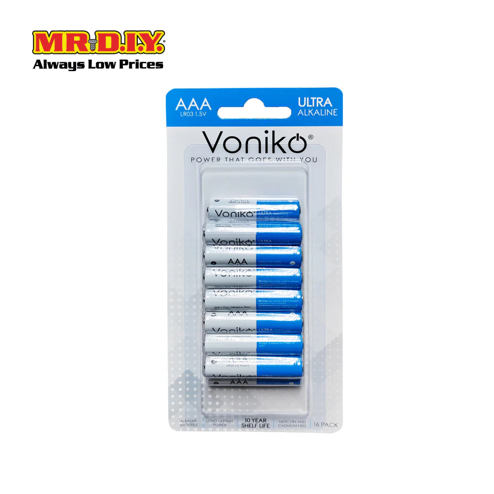 VONIKO Ultra Alkaline Battery LR03 1.5V AAA (16pcs) - Image 5