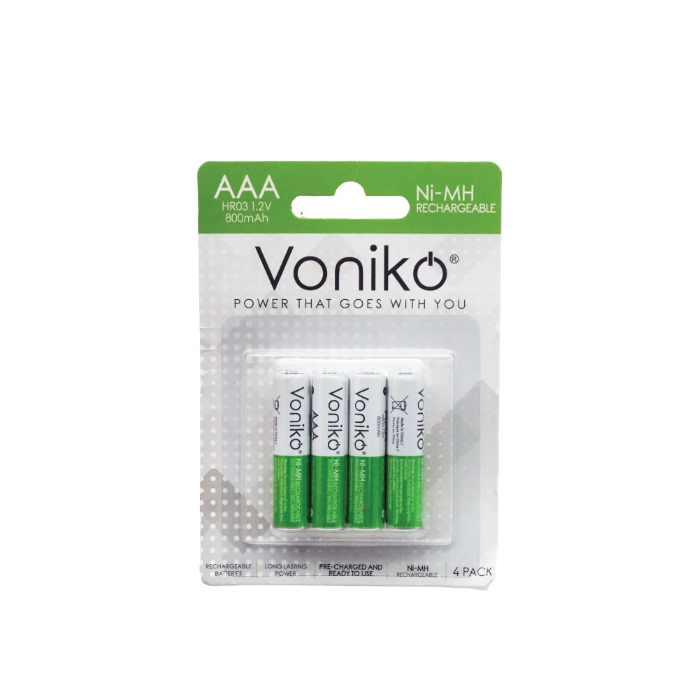 VONIKO Rechargeable Ni-MH Battery HR03 1.2V AAA 800mAh (4pcs) - Image 4