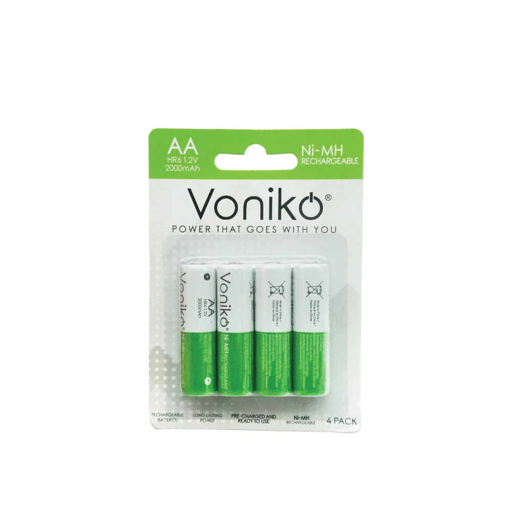 VONIKO Rechargeable Ni-MH Battery HR6 1.2V AA 2000mAh (4pcs) - Image 4