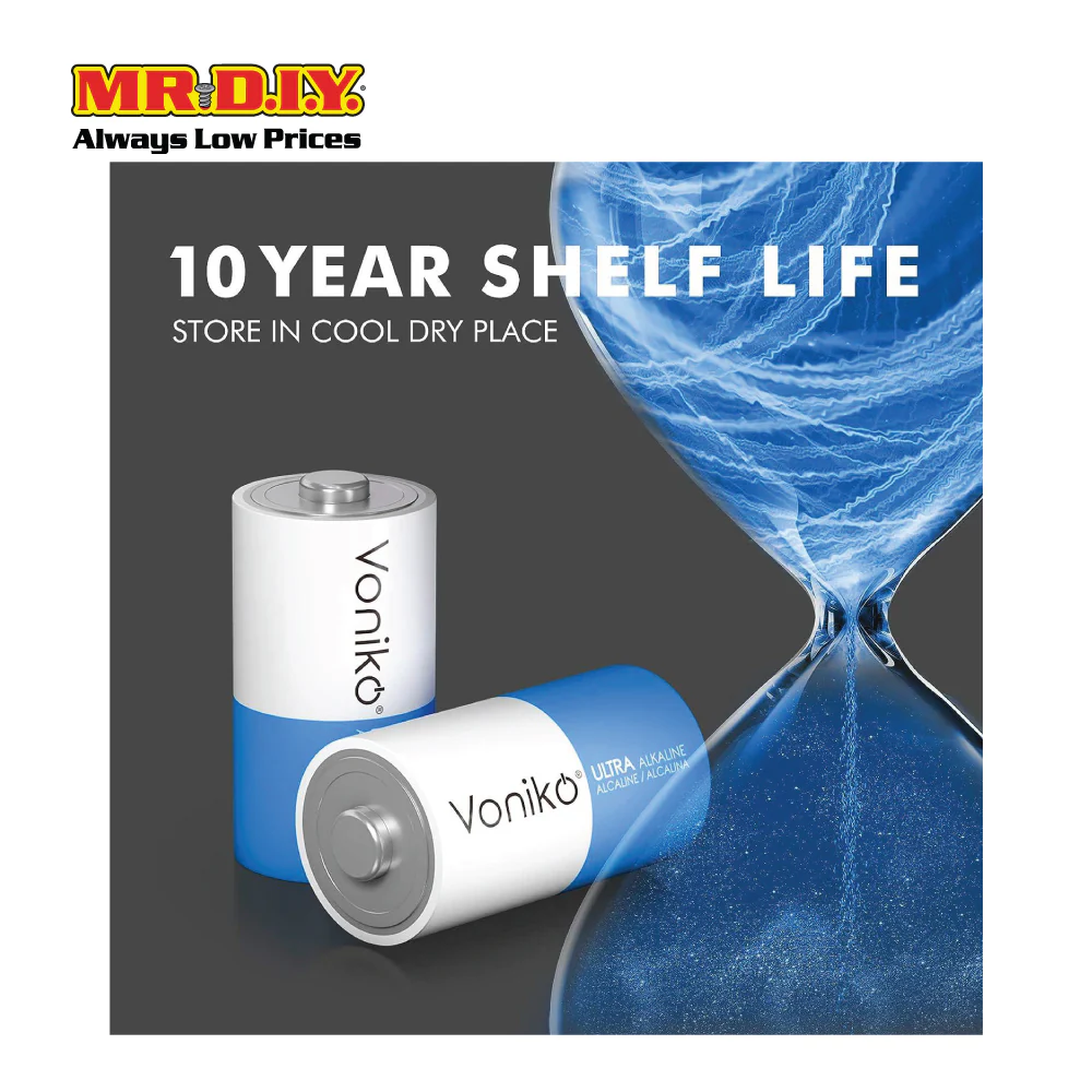 VONIKO Ultra Alkaline Battery LR20 1.5V D (2pcs) - Image 3