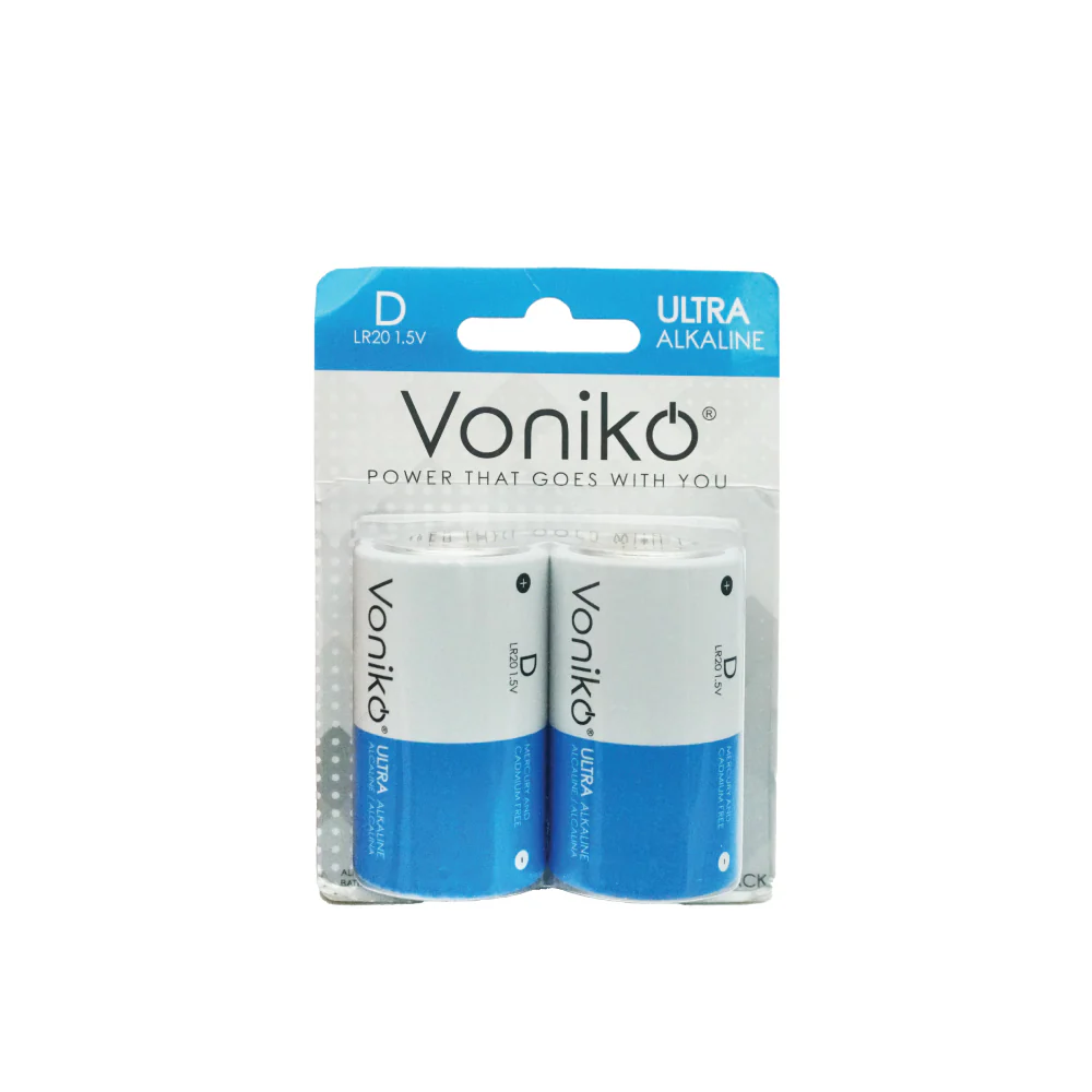 VONIKO Ultra Alkaline Battery LR20 1.5V D (2pcs) - Image 4