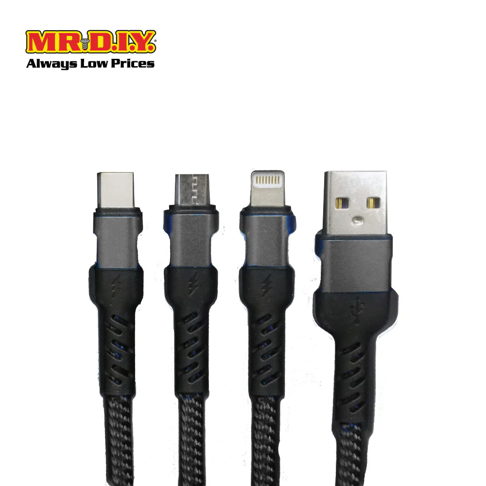 WB 3 In 1 Multi-Function Strong USB Fast Charging Cable 2.4A WB-B804 (1.2M) - Image 5