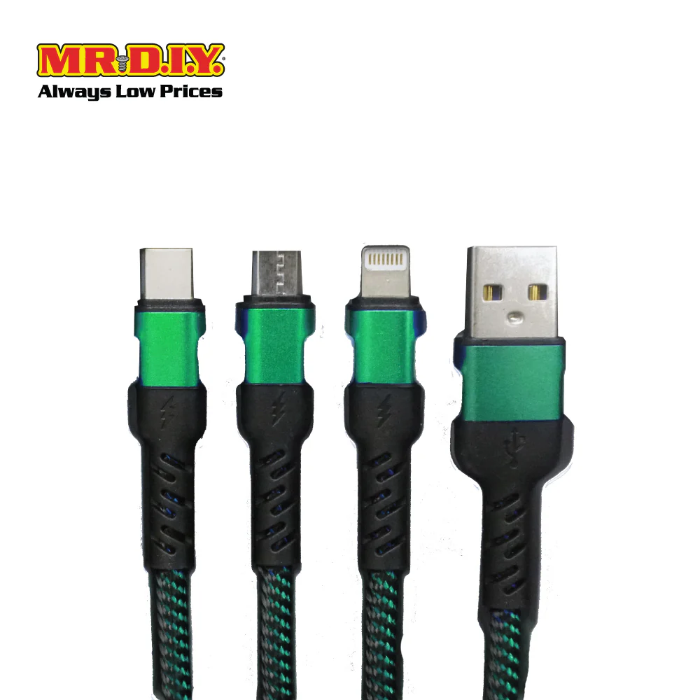 WB 3 In 1 Multi-Function Strong USB Fast Charging Cable 2.4A WB-B804 (1.2M) - Image 6