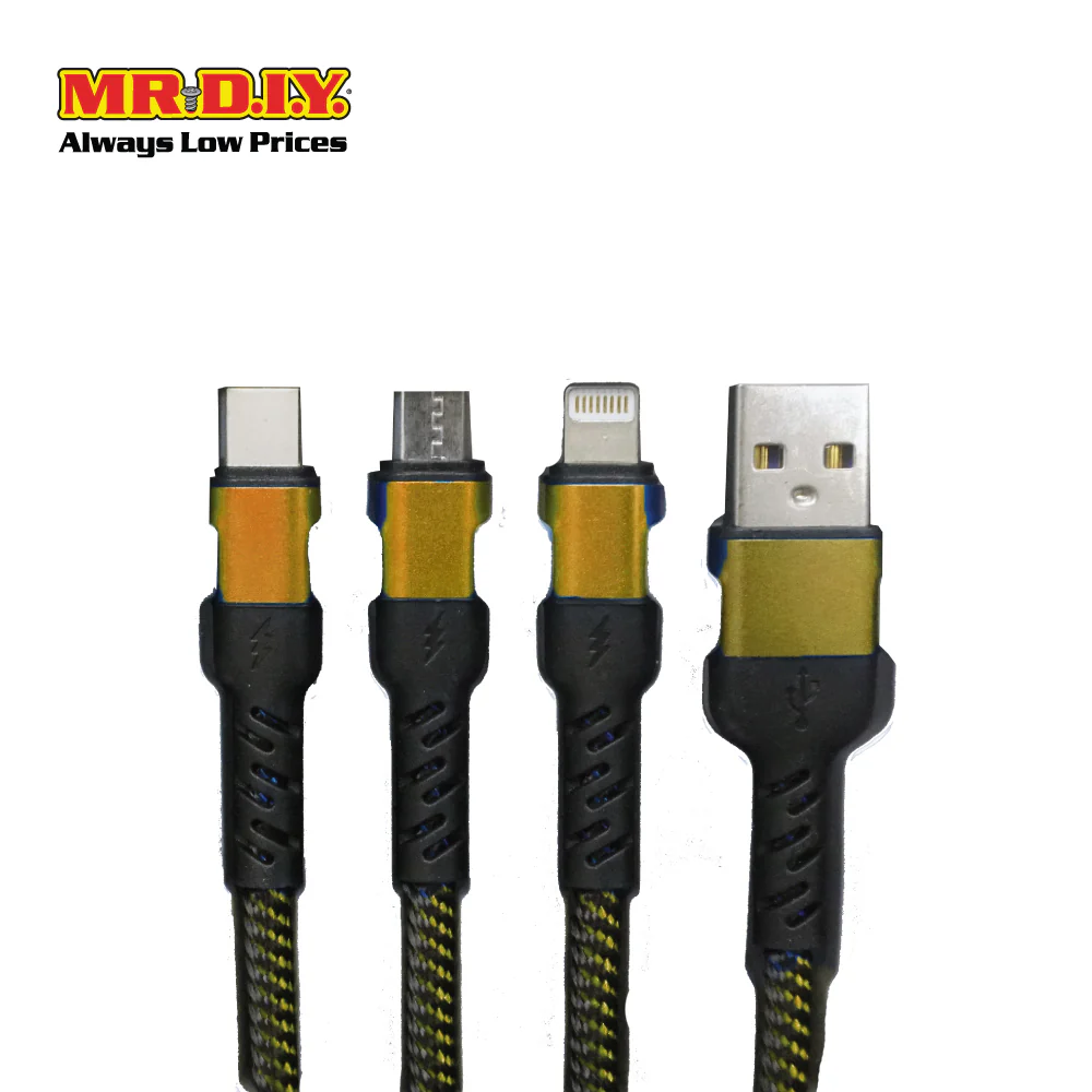 WB 3 In 1 Multi-Function Strong USB Fast Charging Cable 2.4A WB-B804 (1.2M) - Image 7