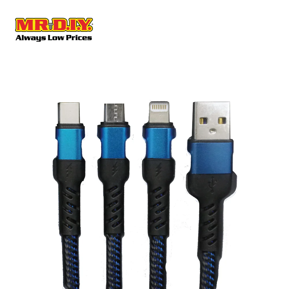 WB 3 In 1 Multi-Function Strong USB Fast Charging Cable 2.4A WB-B804 (1.2M) - Image 8