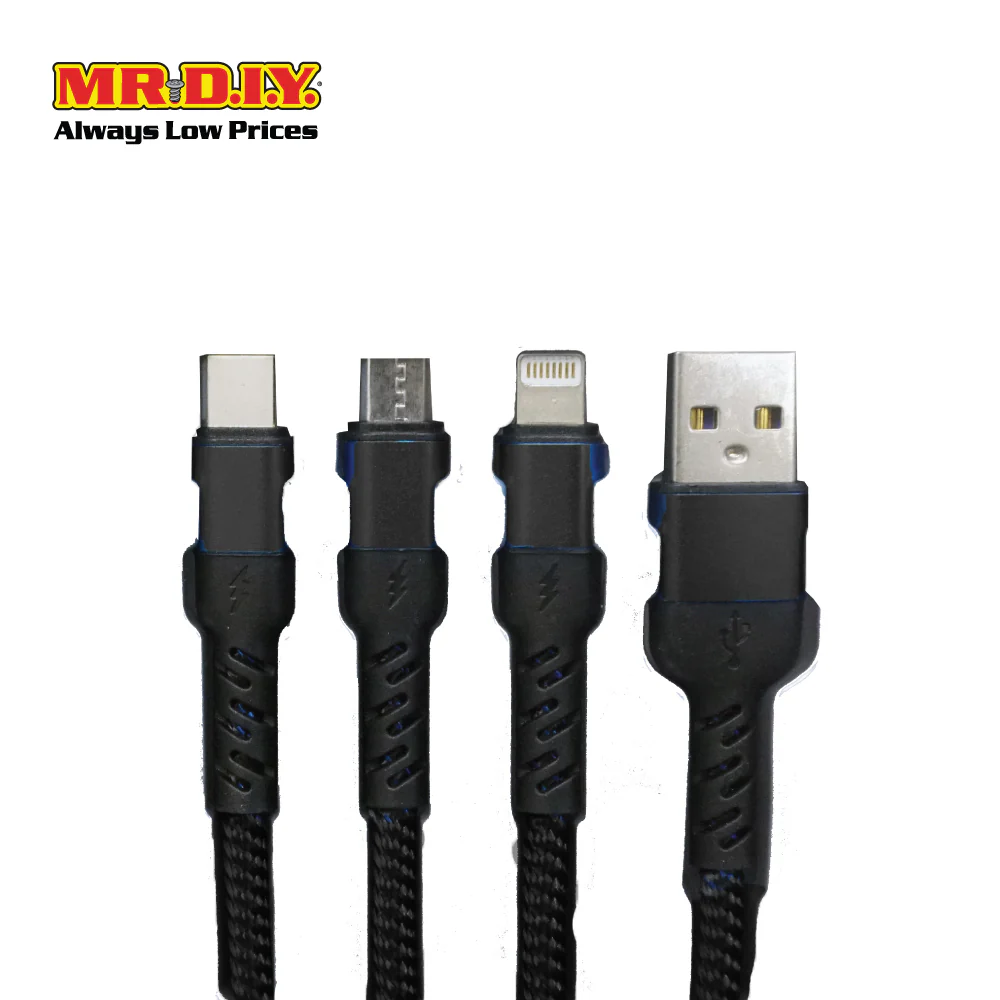 WB 3 In 1 Multi-Function Strong USB Fast Charging Cable 2.4A WB-B804 (1.2M) - Image 9