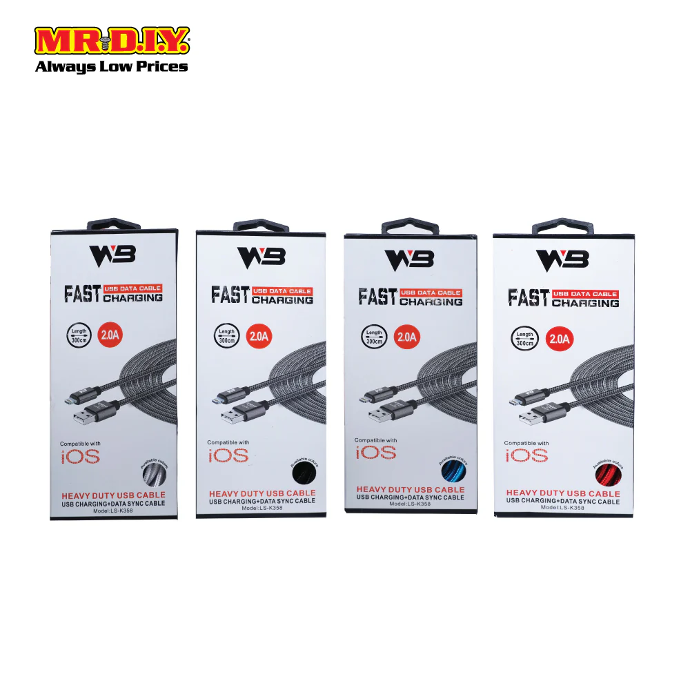 WB Fast Charging Lightning Data Cable 3-metre - Image 4
