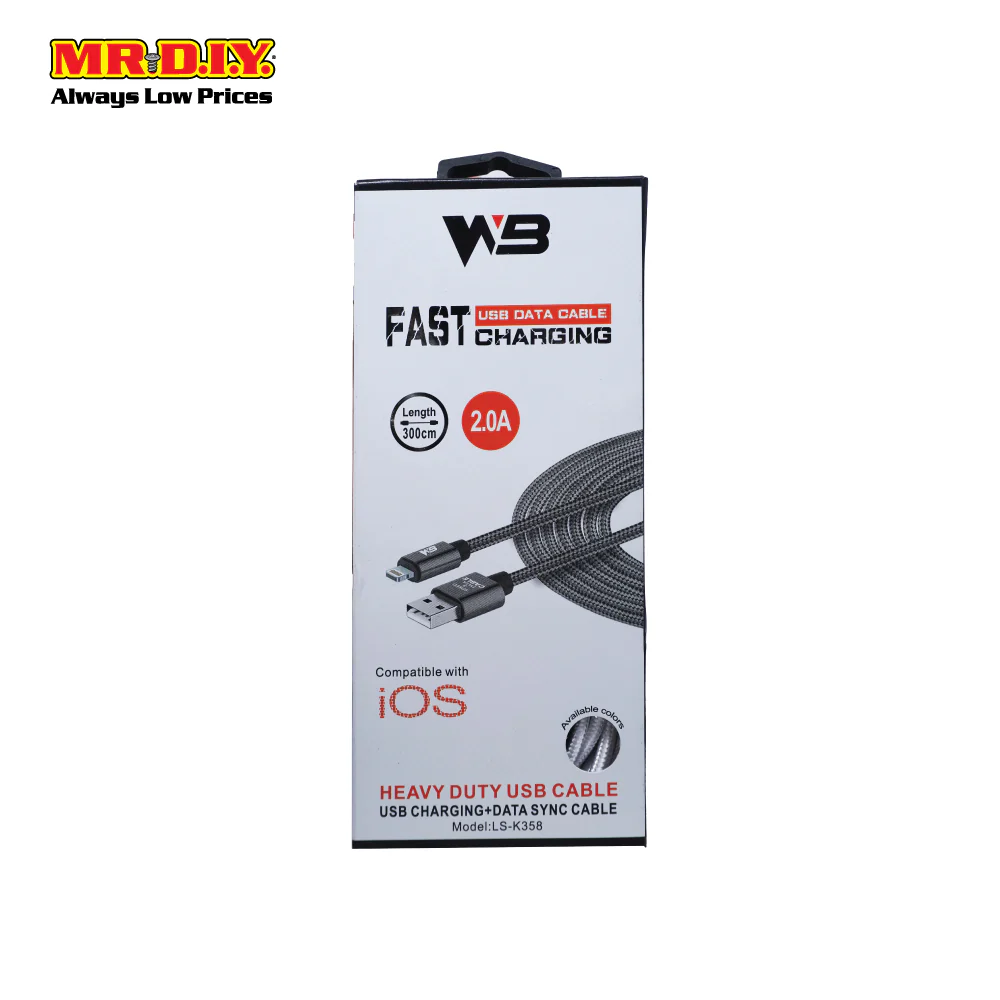 WB Fast Charging Lightning Data Cable 3-metre - Image 6