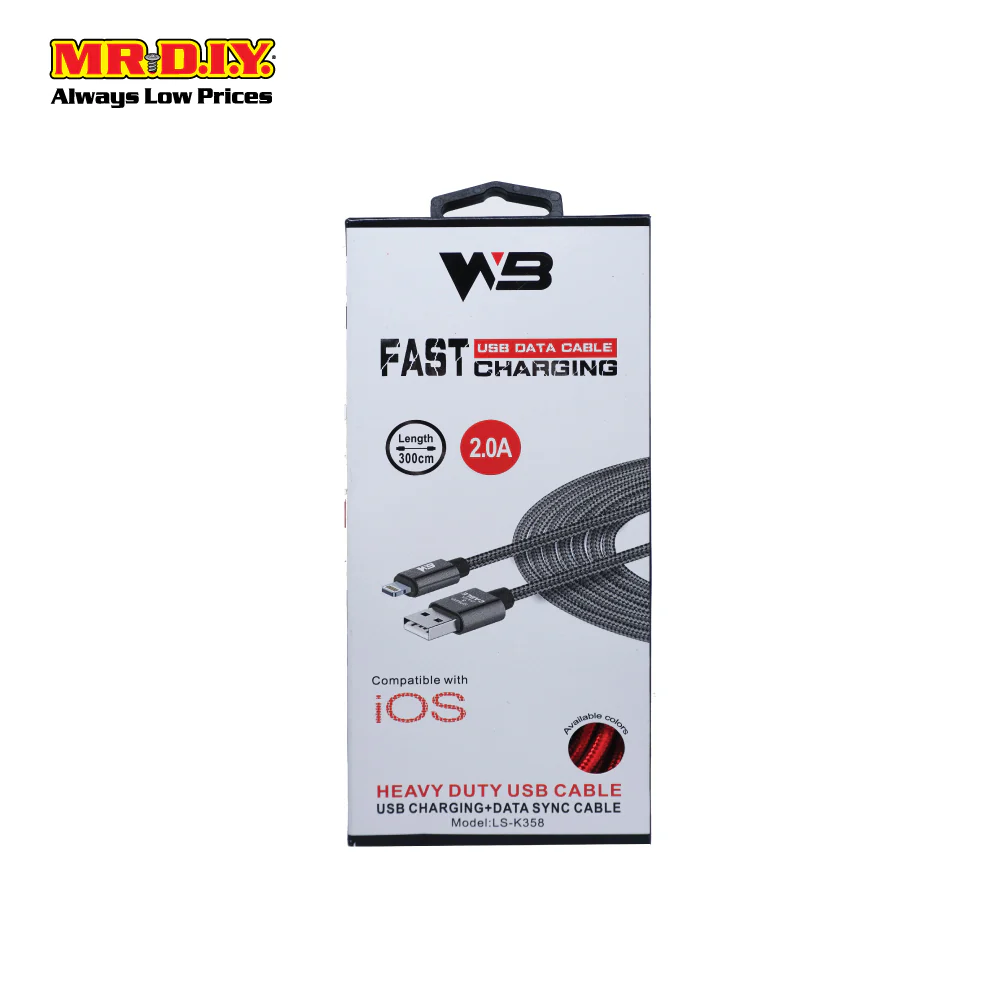 WB Fast Charging Lightning Data Cable 3-metre - Image 7