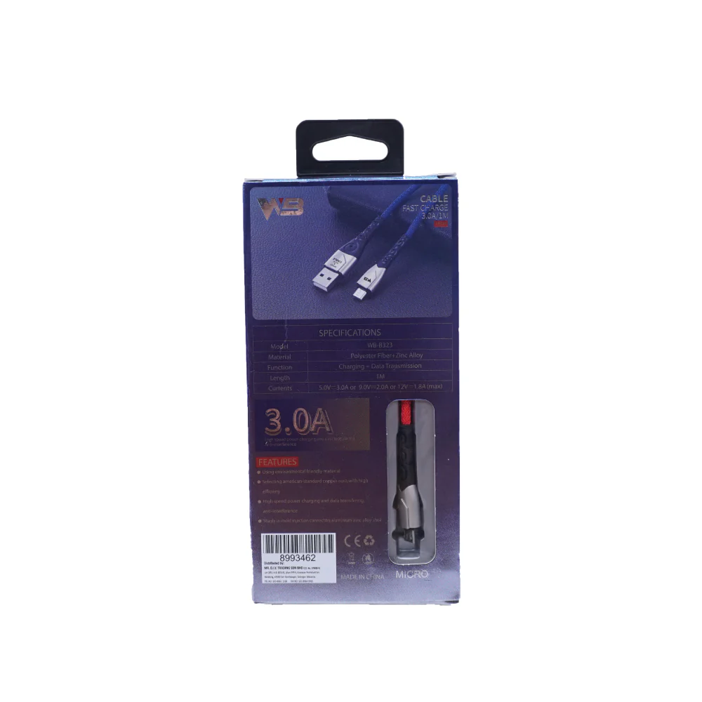 WB Fast Charge Micro-USB Data Cable 3.0A (1m) - Image 2