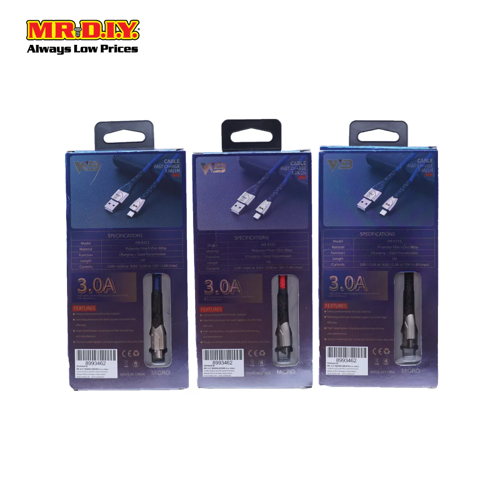 WB Fast Charge Micro-USB Data Cable 3.0A (1m) - Image 5