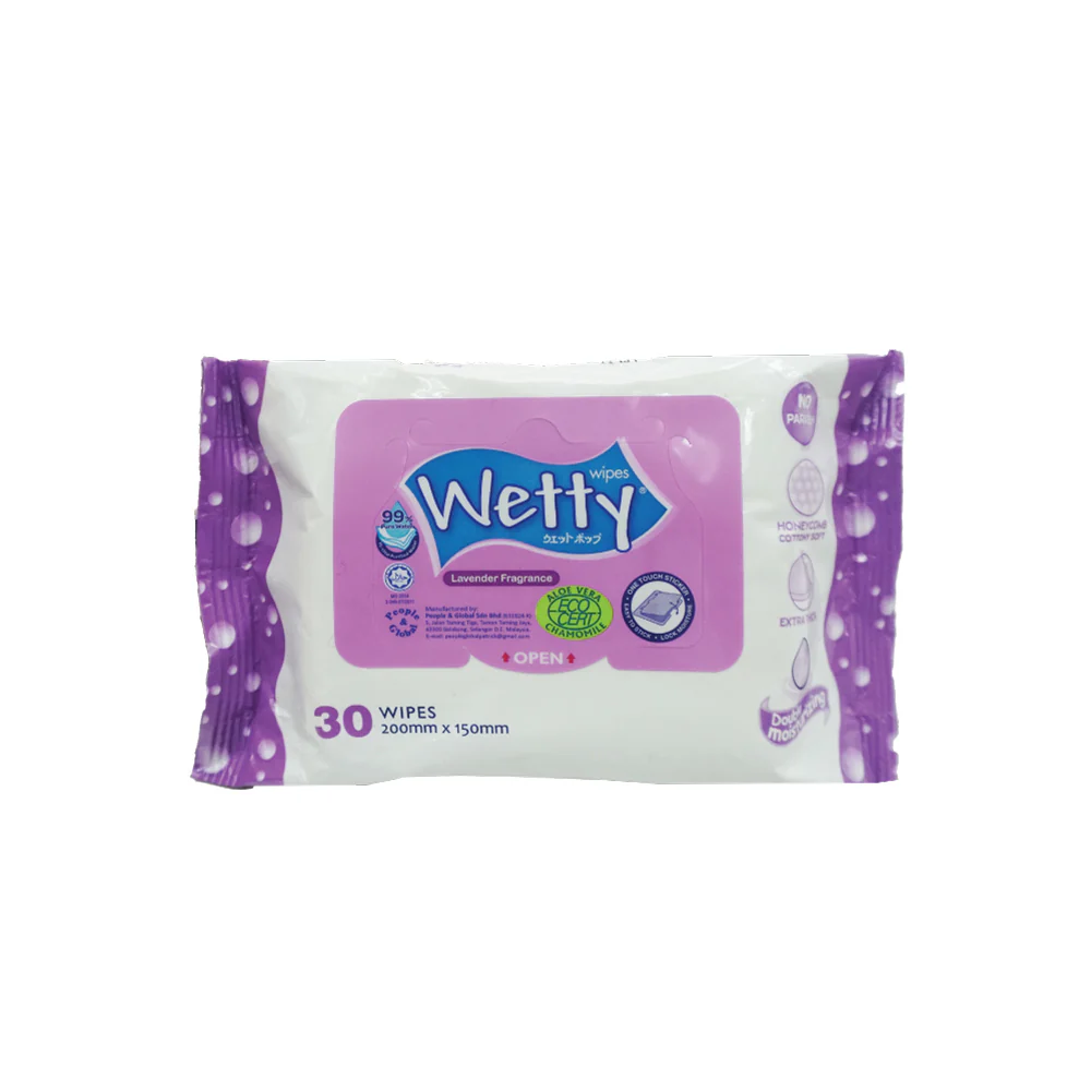WETTY Wet Wipes Lavender 30 Sheet (30pcs) - Image 4