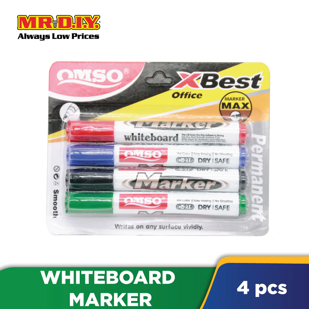 OMSO Whiteboard Marker Pen (4pcs) - Image 3