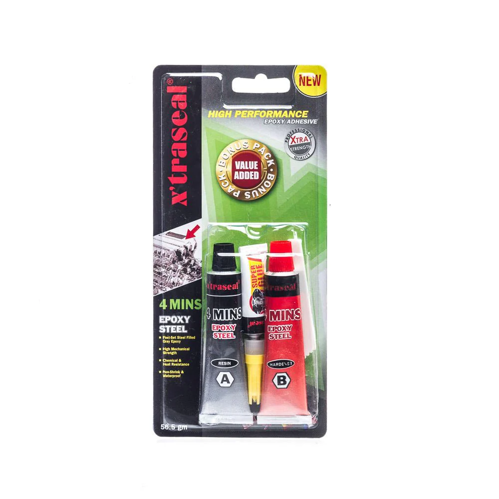 X'TRASEAL 4 Minutes Epoxy Steel Adhesive Set (3pcs) - Image 4