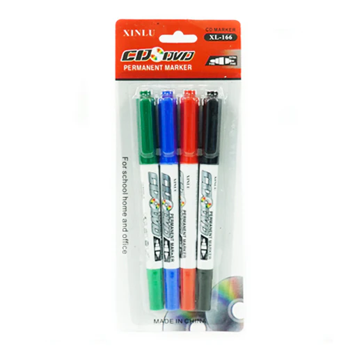 XINLU Multi-Colour Dual Tip CD DVD Permanent Marker (4pcs) - Image 4