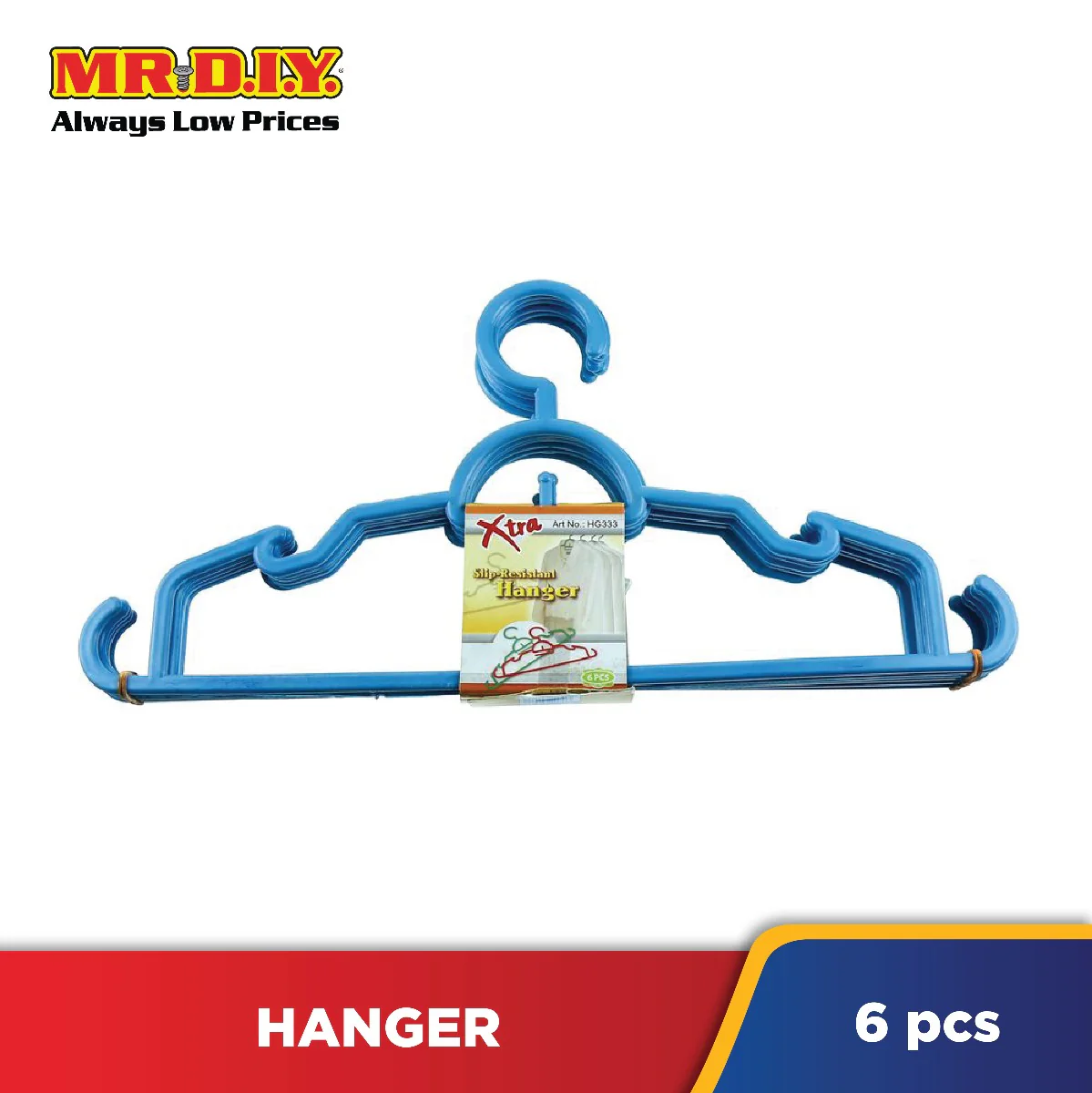 XTRA Slip-Resistant Plastic Clothes Hanger (36 x 17.5cm) (6pcs) - Image 4