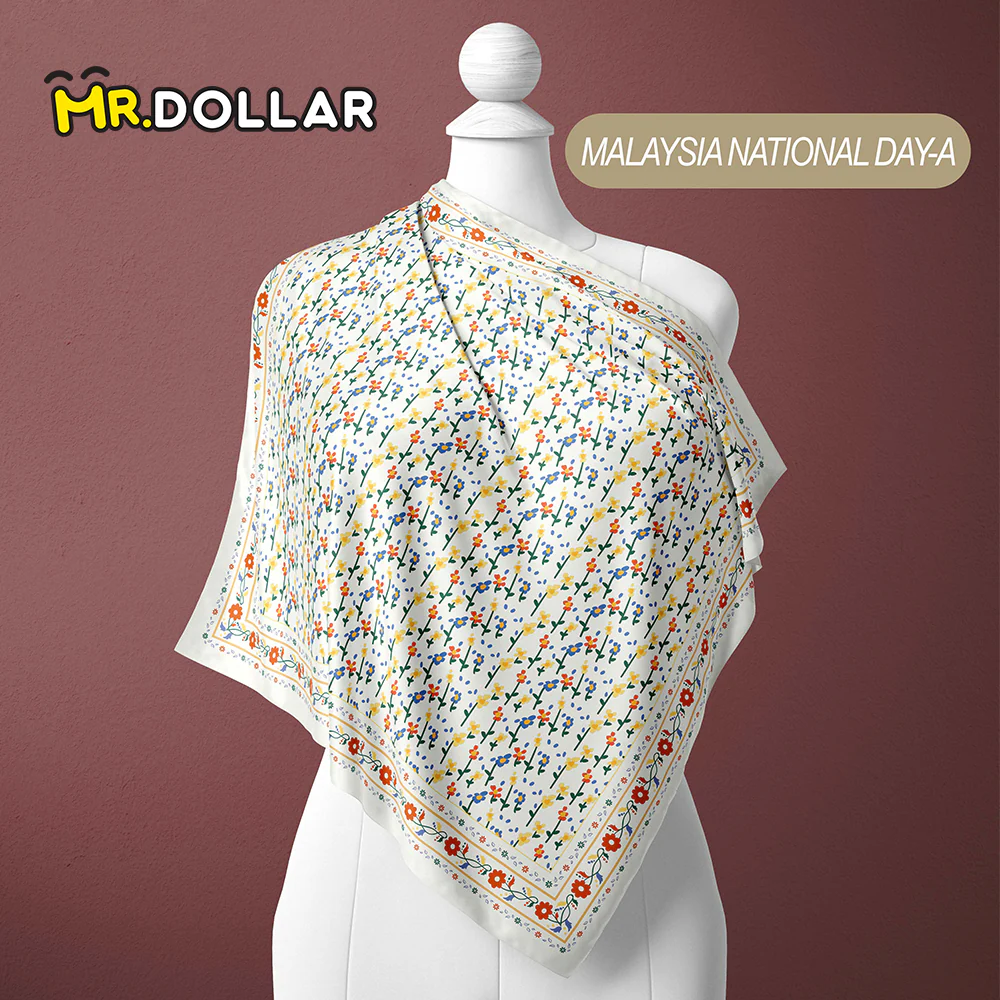 ZA ZOE ARISAH Printed Square Hijab ( Bidang 45 inch) - Image 12