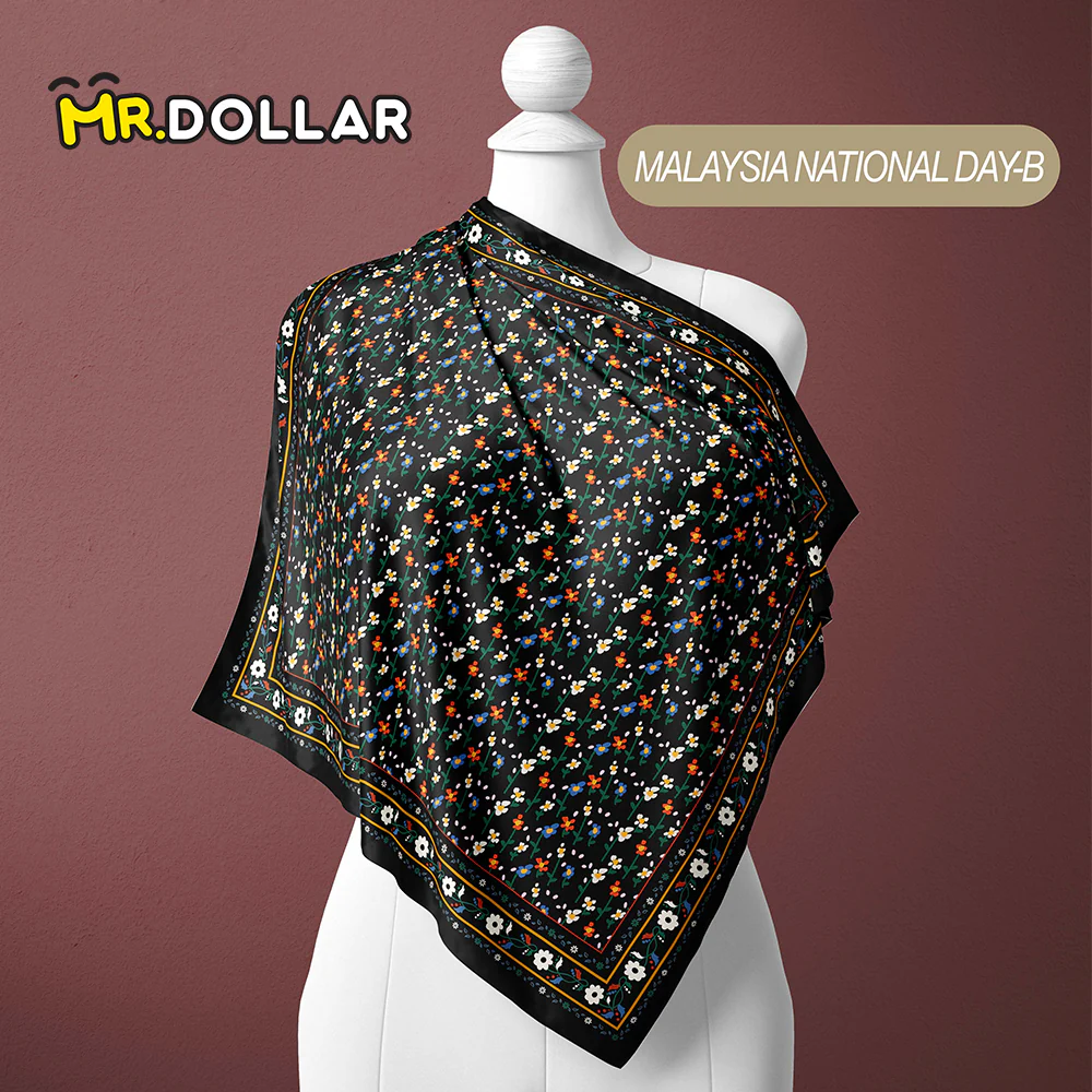 ZA ZOE ARISAH Printed Square Hijab ( Bidang 45 inch) - Image 9