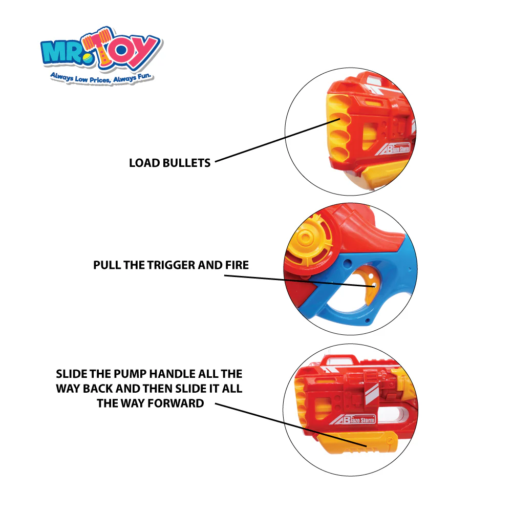 Toys Blaze Storm Manual Soft Bullet Gun For Kids (20 Soft Bullet Pin) - Image 3